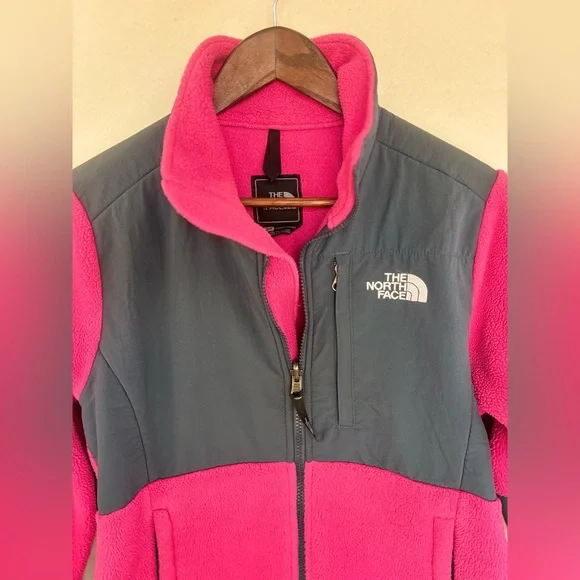 THE NORTH FACE Denali Polartec Pink BlackFleece Full Zip‎ Coat Jacket Small - Picture 5 of 16